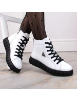 Kožené boty na platformě Filippo W PAW382B white