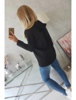 Tunika na zip s kapucí Oversize černá