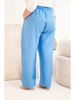 Dámské bavlněné kalhoty Plus Size s gumou v pase džínové Dámské bavlněné kalhoty Plus Size s gumou v pase džínové