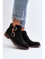 Dámské boty na ploché podrážce s pásky černé Melviana