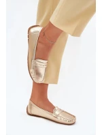 Dámské mokasíny z eko kůže Lenvie – zlaté