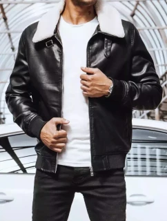 Pánská kožená bunda černá FashionStreet TX4233
