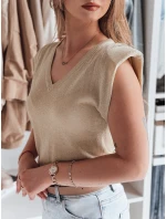 Dámská halenka krátká SELFINA zlatá FashionStreet MY2436