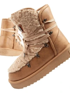D.Franklin snow boots women winter fashion fur insulated brown beige dámské