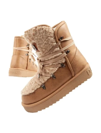 D.Franklin snow boots women winter fashion fur insulated brown beige dámské