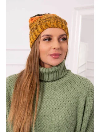 Fleecová čepice Dolores K303 hořčicová+oranžová+zelená