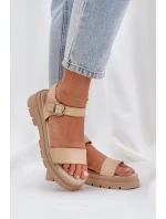 Dámské Sandály Na Platformě Béžové Evaretha