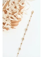 Módní náramek s květy z bílého zlata