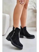 Dámské Kotníkové Boty S Ažurovým Vzorem Na Podpatku Černé Oviria Dámské Kotníkové Boty S Ažurovým Vzorem Na Podpatku Černé Oviria