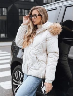 Dámská prošívaná zimní bunda s kapucí bílá FashionStreet TY5236