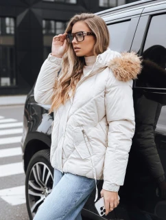 Dámská prošívaná zimní bunda s kapucí bílá FashionStreet TY5236