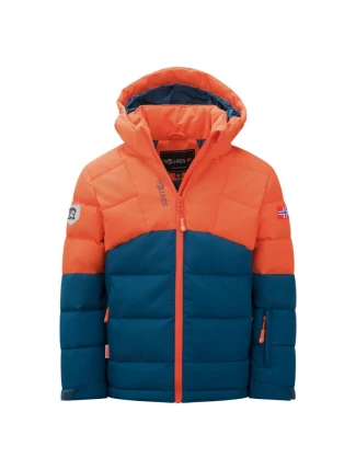 Trollkids Dětská zimní bunda Gryllefjord nepromokavá oranžová/modrá (365-428)