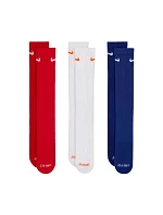 Ponožky Nike Everyday Plus Cushioned 3 páry červená, bílá, tmavě modrá SX6888 996