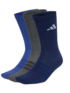 Ponožky adidas Cushioned Sportswear Crew 3P tmavě modré, šedé, modré KQ6762
