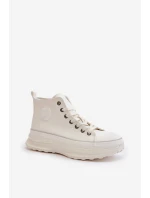 Dámské Tenisky Na Platformě Eko Kůže Big Star OO274064 Bílé