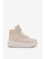 Vysoké dámské sneakers na platformě béžové Tillive