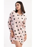 Dámská noční košile s dlouhým rukávem Srdce Dámská noční košile s dlouhým rukávem Srdce