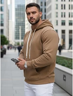 Pánská klokaní mikina s kapucí camel FashionStreet BX5951