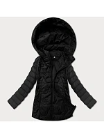 Dámská lehká prošívaná bunda s kapucí plus size J Style černá (16M9263-392) Dámská lehká prošívaná bunda s kapucí plus size J Style černá (16M9263-392)