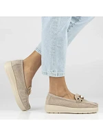 Béžové kožené mokasíny na platformách Filippo DP7652