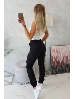 Bavlněné kalhoty cargo černé Bavlněné kalhoty cargo černé