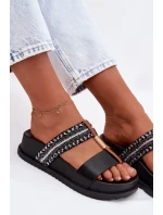 Dámské páskové platformové nazouváky Tahlia Černé