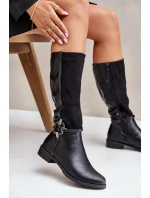 Zateplené kozačky ASA62-112 černé - Jezzi