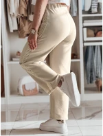 Dámské široké žebrované kalhoty LUXEEN moka FashionStreet UY2520 Dámské široké žebrované kalhoty LUXEEN moka FashionStreet UY2520