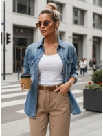 Dámská džínová košile oversize DENIMOVA modrá FashionStreet DY0467 Dámská džínová košile oversize DENIMOVA modrá FashionStreet DY0467
