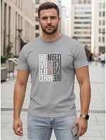 Pánské bavlněné tričko s potiskem revolution grey FashionStreet NX0143R