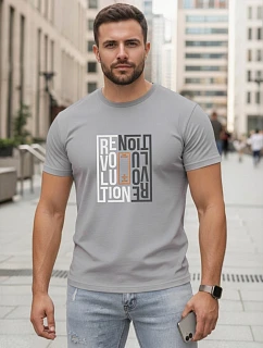 Pánské bavlněné tričko s potiskem revolution grey FashionStreet NX0143R