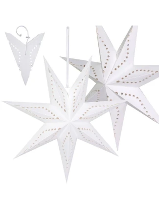 DEKORAČNÍ PAPÍR HVĚZDA 50CM 7 LISTŮ BÍLÝ