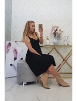 Šaty se širokými ramínky černé