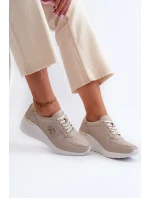 Dámské kožené tenisky na podpatku béžové S.Barski LR810