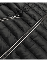 Černá prošívaná bunda s kapucí (LD-7153)