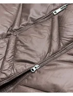 Dámská bunda v barvě cappuccino pro přechodné období s kapucí (H-97)