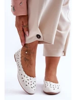 Dámské Prošívané Lesklé Baleríny Bílé Visionary Dámské Prošívané Lesklé Baleríny Bílé Visionary