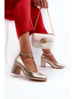 Lodičky Z Eko Kůže Na Podpatku Zlaté Raniyah