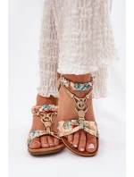 Dámské Ploché Sandály S Pletenými Pásky A Ozdobou Artiker 56C1316 Zlaté