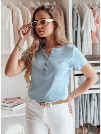 Dámská žebrovaná halenka KISS LOOK modrá FashionStreet RY2835