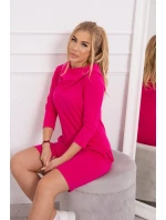 Šaty s kapucí a kapsami fuchsiové barvy Šaty s kapucí a kapsami fuchsiové barvy