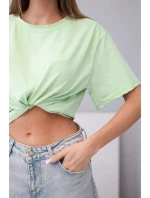 Dámská bavlněná basic halenka s krátkým rukávem jablková Dámská bavlněná basic halenka s krátkým rukávem jablková