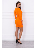 Šaty s výstřihem na zdřímnutí oranžové