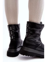 Dámské sněhule na silné podrážce se zipem GOE černá