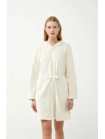 Dámský fleecový župan na zip 21360 Ecru - Vamp