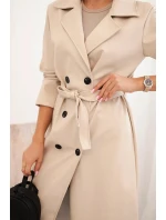 Dámský koženkový kabát béžový - New Collection Italy Dámský koženkový kabát béžový - New Collection Italy
