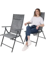 ZAHRADNÍ SEDADLA 57x68x106CM 2xTEXTLINE 7 POLOH SADA S OPĚRKOU HLAVY.2 ks