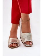 Kožené Elegantní Baletky S Odkrytými Prsty Zazoo 1865 Zlatý Ošoupaný Kožené Elegantní Baletky S Odkrytými Prsty Zazoo 1865 Zlatý Ošoupaný