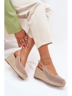 Dámské sandály na klínu s pletením růžové Tulliata