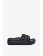 Dámské Pěnové Pantofle Na Platformě S Přezkou Černé Viasara